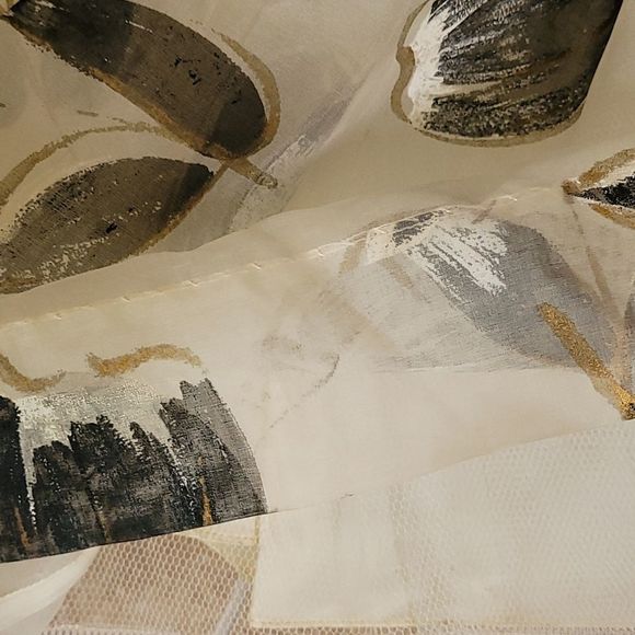 VINTAGE Clifton Wilhite Dallas Cream Floral Tea Length Dress Gown - sz. S - Picture 13 of 16